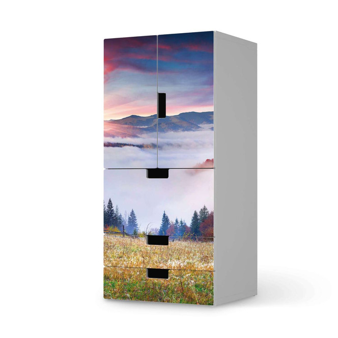 Möbelfolie IKEA Stuva / Malad - 3 Schubladen und 2 kleine Türen - Herbstwald- Bild 1