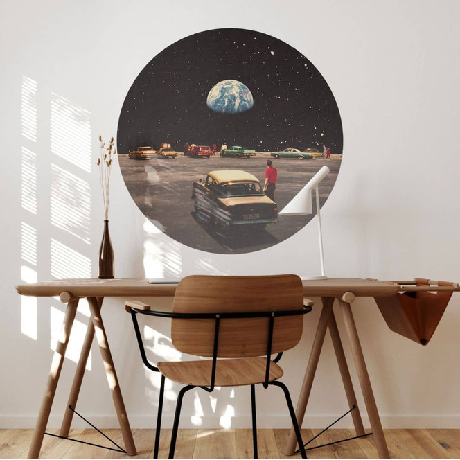 Wandtattoo Blick auf die Erde vom Weltall - Taudalpoi - Rund