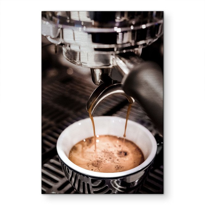 Alu-Dibond gebürstet mit Silbereffekt - Barista Coffee - Pictufy Studio