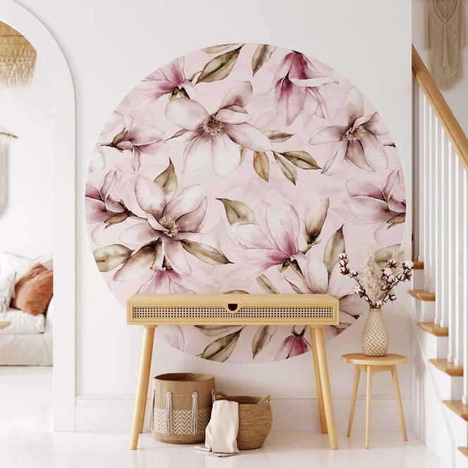 Fototapete UN Designs - Soft Magnolia - Rund - Selbstklebend/Vlies