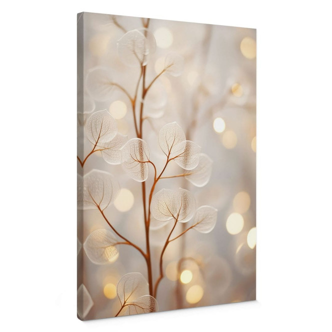 Leinwandbild Filigrane Blätter Beige - Treechild