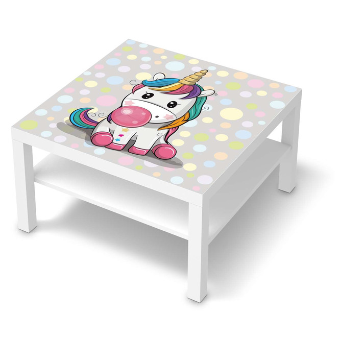 Möbelfolie IKEA Lack Tisch 78x78cm - Rainbow das Einhorn- Bild 1