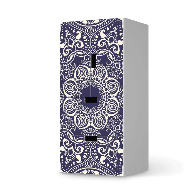 Möbelfolie IKEA Stuva / Malad - 2 Schubladen und 2 kleine Türen - Blue Mandala- Bild 1