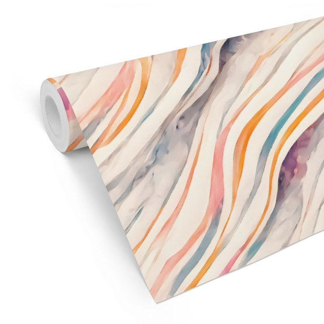 Mustertapete Abstrakte bunte Wellen - Treechild