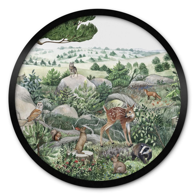 Poster Kikki Belle - Waldspaziergang - Rund