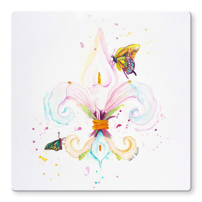Glasbild Buttafly - Fleur de Lil 