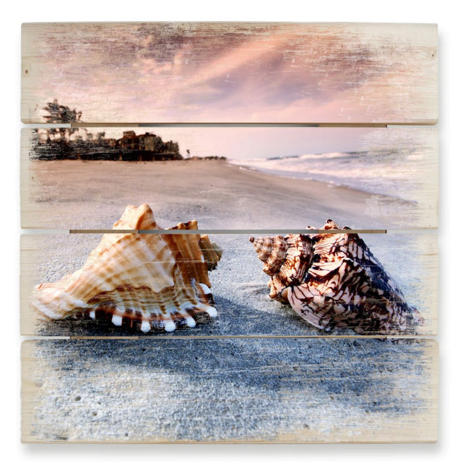 Holzbild Muschelparadies - 40 x 41.5 cm