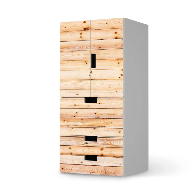 Möbelfolie IKEA Stuva / Malad - 3 Schubladen und 2 kleine Türen - Bright Planks- Bild 1