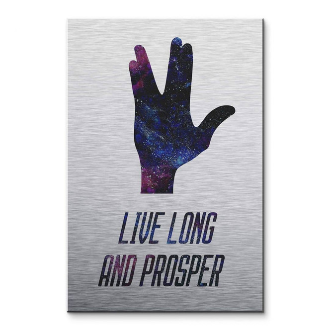 Alu-Dibond Bild mit Silbereffekt Live long and prosper