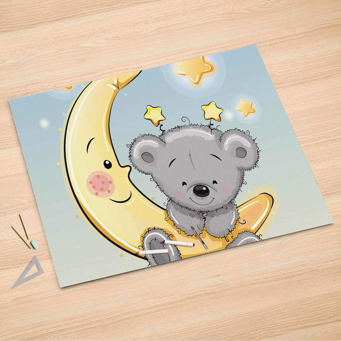 Folienbogen (150x100cm) - Teddy und Mond- Bild 1