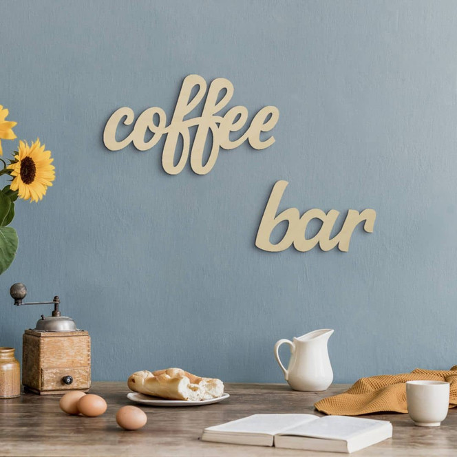 Holzdeko Pappel - coffee bar