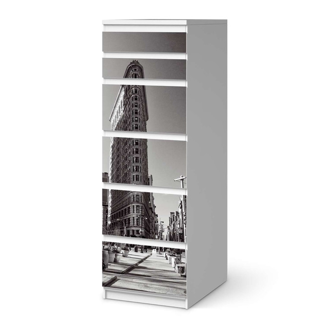 Klebefolie IKEA Malm Kommode 6 Schubladen (schmal) - Manhattan- Bild 1