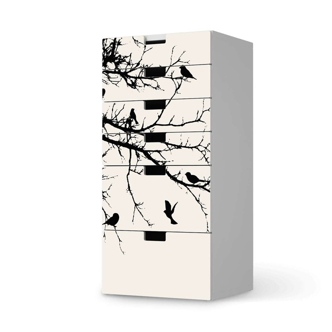 Klebefolie IKEA Stuva / Malad Kommode - 6 Schubladen - Tree and Birds 1- Bild 1