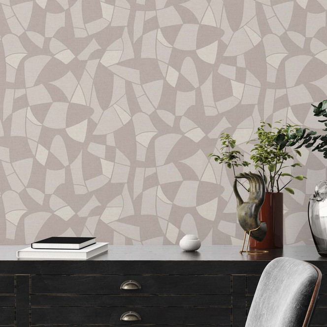 Moderne Vliestapete 3d Design Tapete Grau - Wohnzimmer Mustertapete