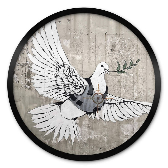 Poster Banksy - Die Friedenstaube - Rund