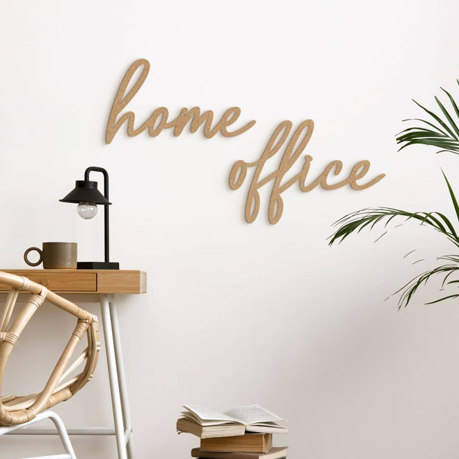 3D Schriftzug Home Office - MDF Natur