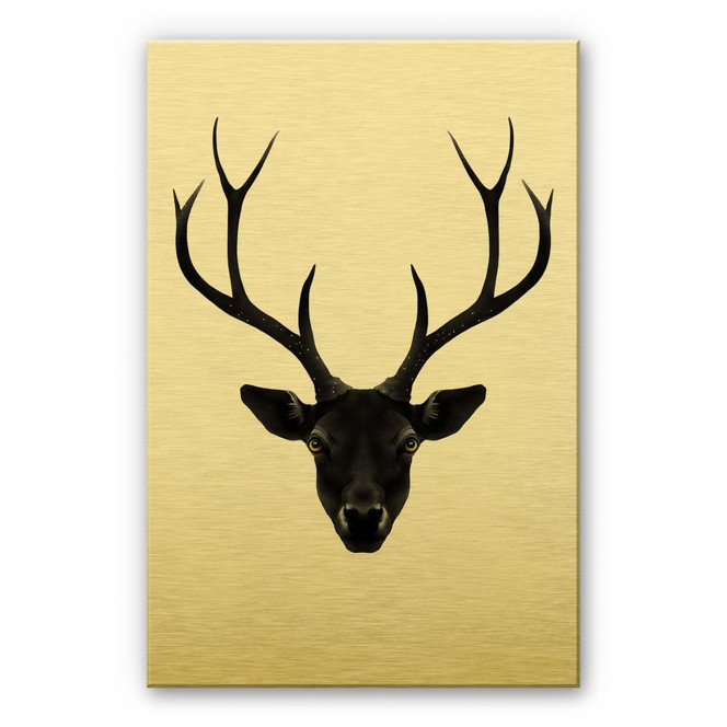 Alu-Dibond Goldeffekt Ireland - The Black Deer -  Schwarzer Hirsch