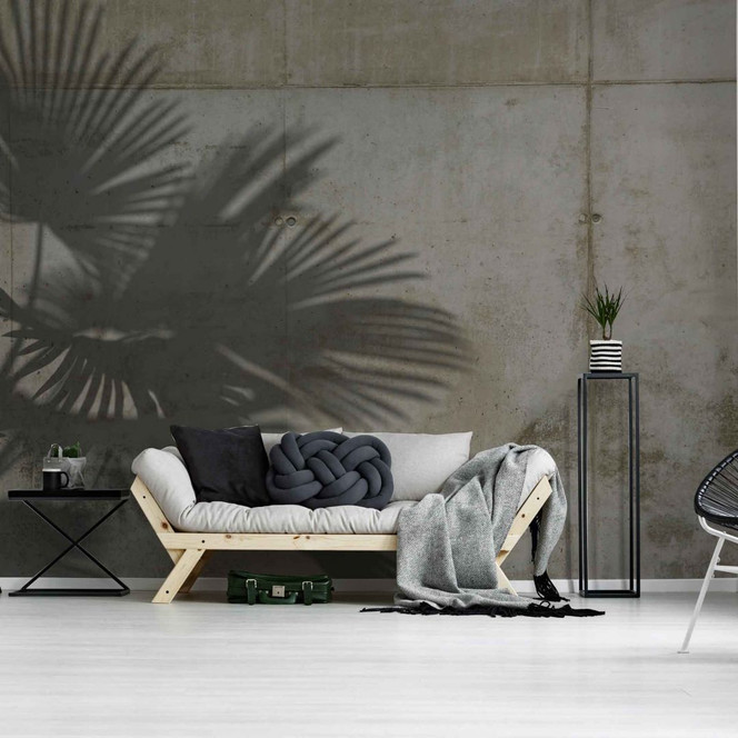Fototapete Holztapeten ShadeOfPalm2 in grau grün - Vliestapete Designwalls 2 - 2.55x3.5 m