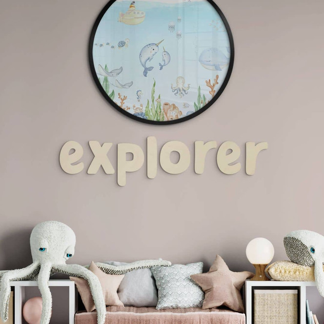 Holz Schriftzug explorer - Pappel