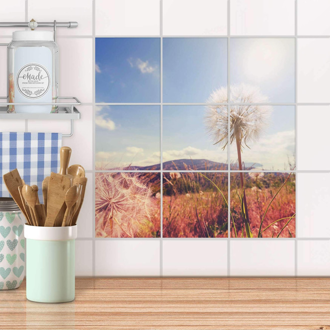Klebefliesen - Dandelion - 9er Set