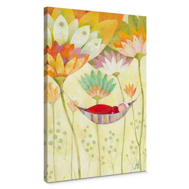 Leinwandbild Blanz - Baby in Hängematte