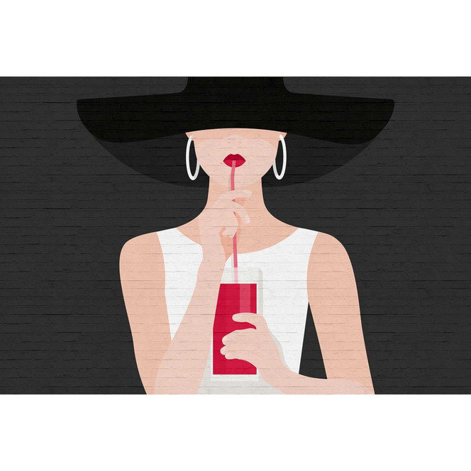 Livingwalls Fototapete ARTist Audrey beige, rot, schwarz, weiss - Bild 1
