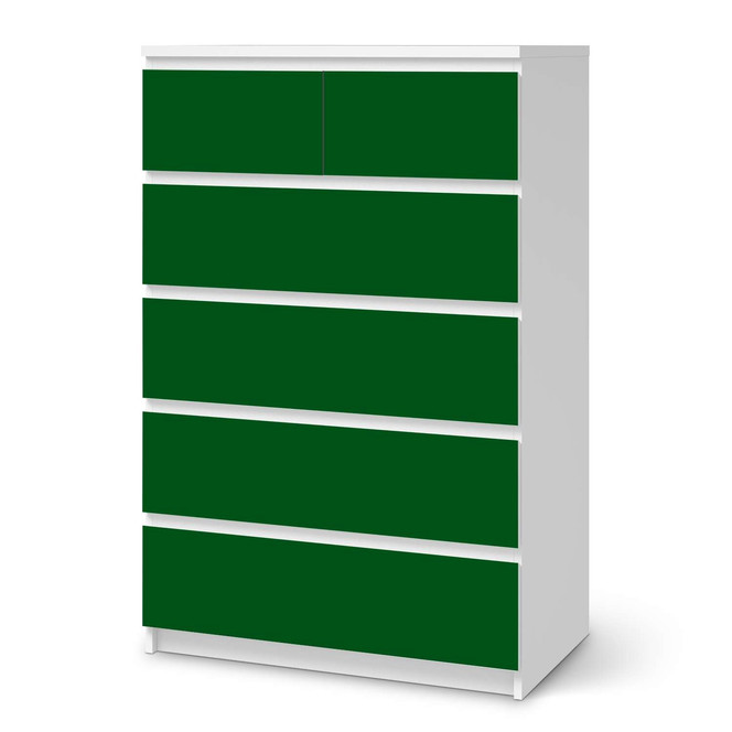 Möbel Klebefolie IKEA Malm Kommode 6 Schubladen (hoch) - Grün Dark- Bild 1