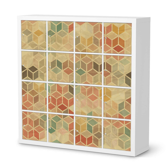 Möbelfolie IKEA Expedit Regal 16 Türen - 3D Retro- Bild 1