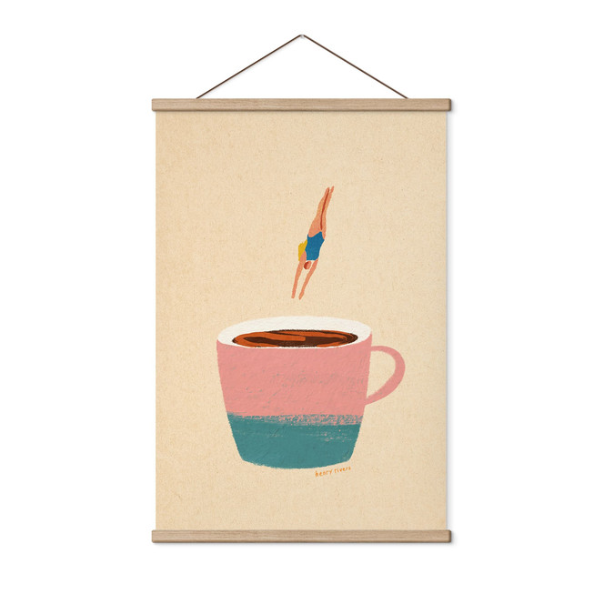 Stoffbild Sprung in den Kaffee - Rivers