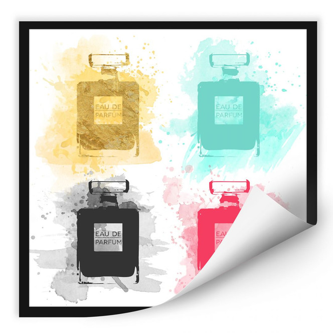 Wallprint Eau de Parfum Aquarell - bunt