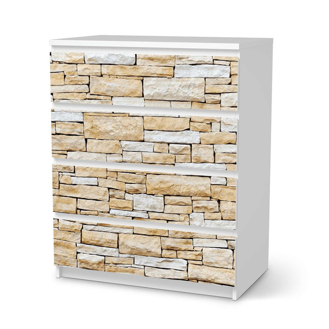 Folie IKEA Malm Kommode 4 Schubladen - Sandstein- Bild 1