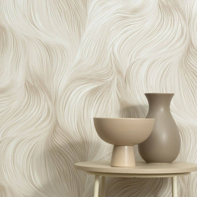 Guido Maria Kretschmer Grafiktapete Waves of Light Fashion for Walls 5 beige