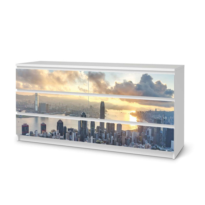 Möbelfolie IKEA Malm Kommode 6 Schubladen (breit) - Hong Kong- Bild 1