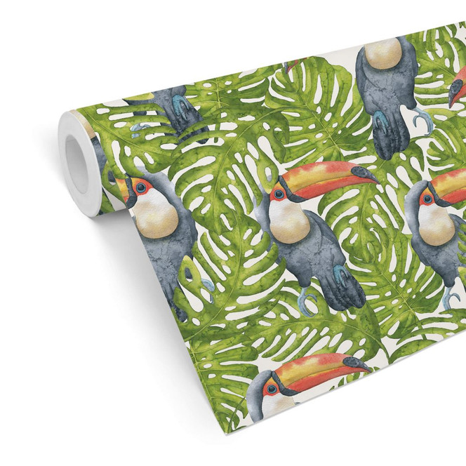 Mustertapete - Tukan im Dschungel