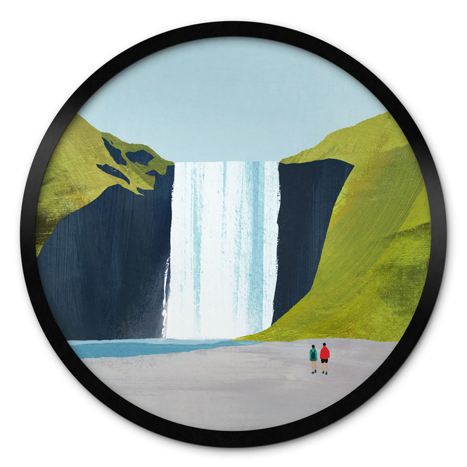 Poster Wasserfall in den Bergen - Rivers - Rund