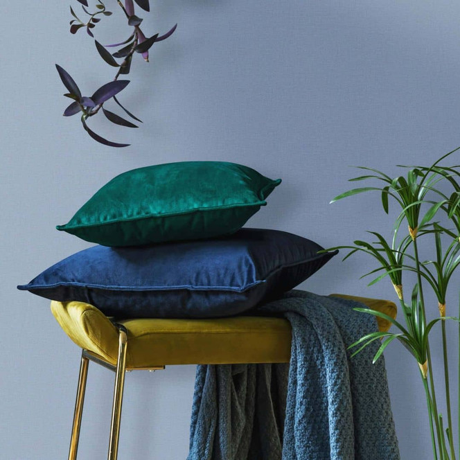 Vliestapete Strukturiert Uni Modern matt in Blau