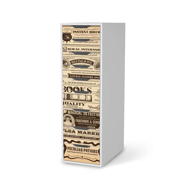 Folie IKEA Alex 9 Schubladen - Vintage Newspaper- Bild 1