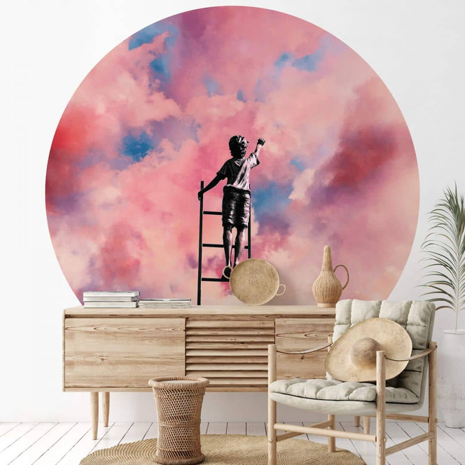 Fototapete Kunstdruck - Wolkenmaler Rund - Taudalpoi - Selbstklebend/Vlies