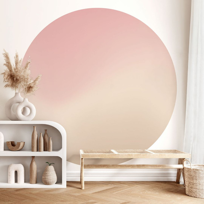 Fototapete Ombre - Morgenröte - Rund - Selbstklebend/Vlies