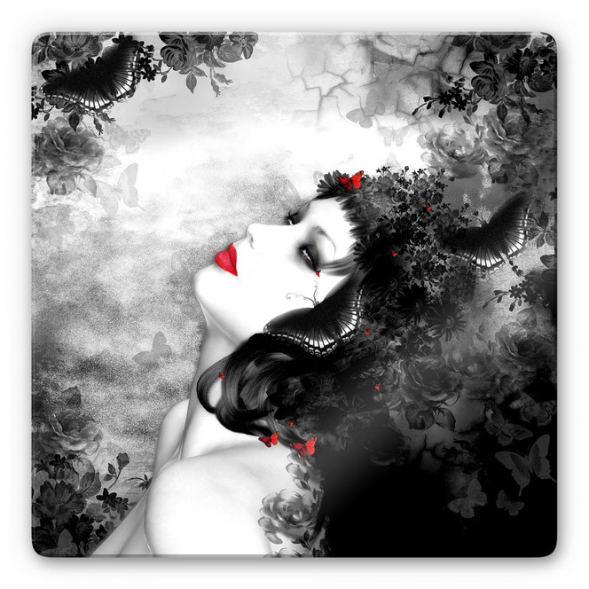 Glasbild Schwarzer Falter Imago