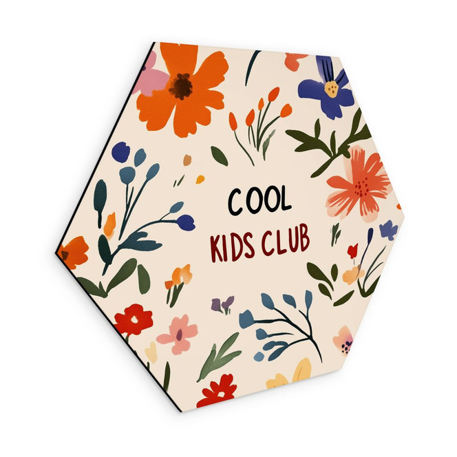 Hexagon Wandbild Cool Kids Club Bunte Blumen - Treechild - Alu-Dibond