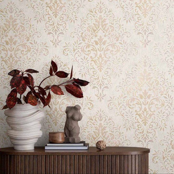 Livingwalls Vliestapete Jette 4 beige, braun, metallic