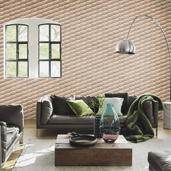 Rasch Vliestapete, Mustertapete Composition mattgold