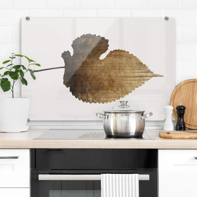 Spritzschutz Kubistika - Goldenes Blatt