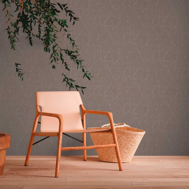 Florale Natur-Tapete Grau Braun - Tapete im Landhaus-Stil - Vliestapete Wohnzimmer Büro