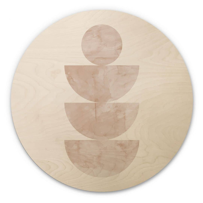 Holzbild Geometrisches Gleichgewicht - Abstrakte Komposition - Costa - Rund