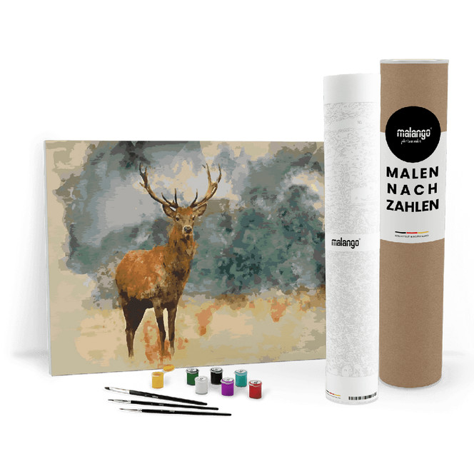Malen nach Zahlen Leinwandbild - Hirsch Majestät