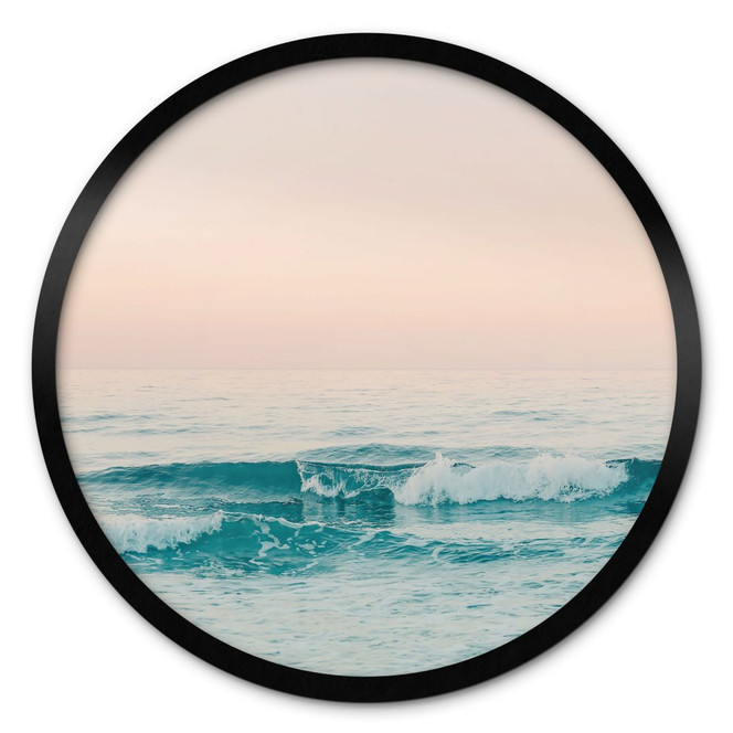 Poster Blaues Meer trifft auf rosa Himmel in Griechenland - Sisi & Seb - Rund
