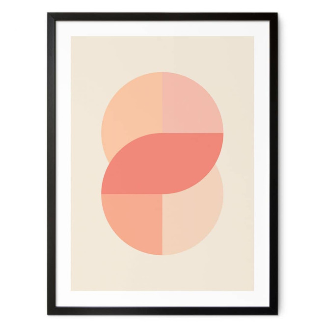 Poster Geometrische Formen in Orange-rosa - 1X Studio