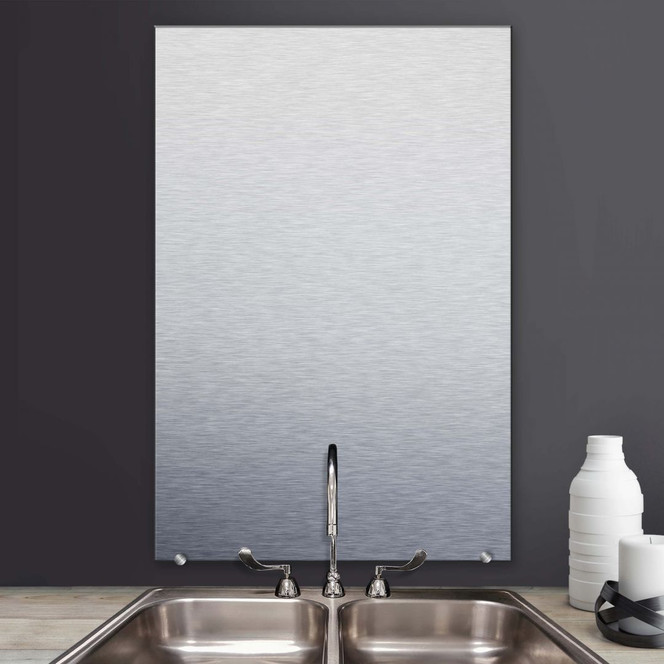 Spritzschutz Alu-Dibond-Silber - hochkant